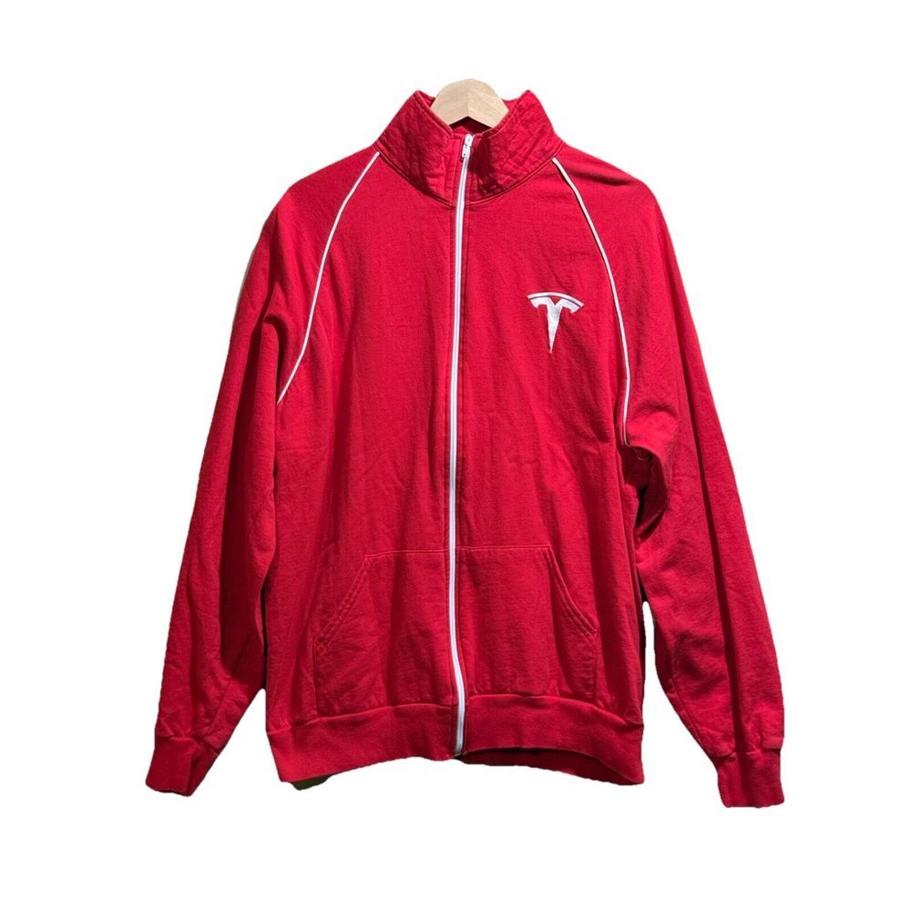 Tesla Red Full Zip‎ Sweatshirt - Men's XL